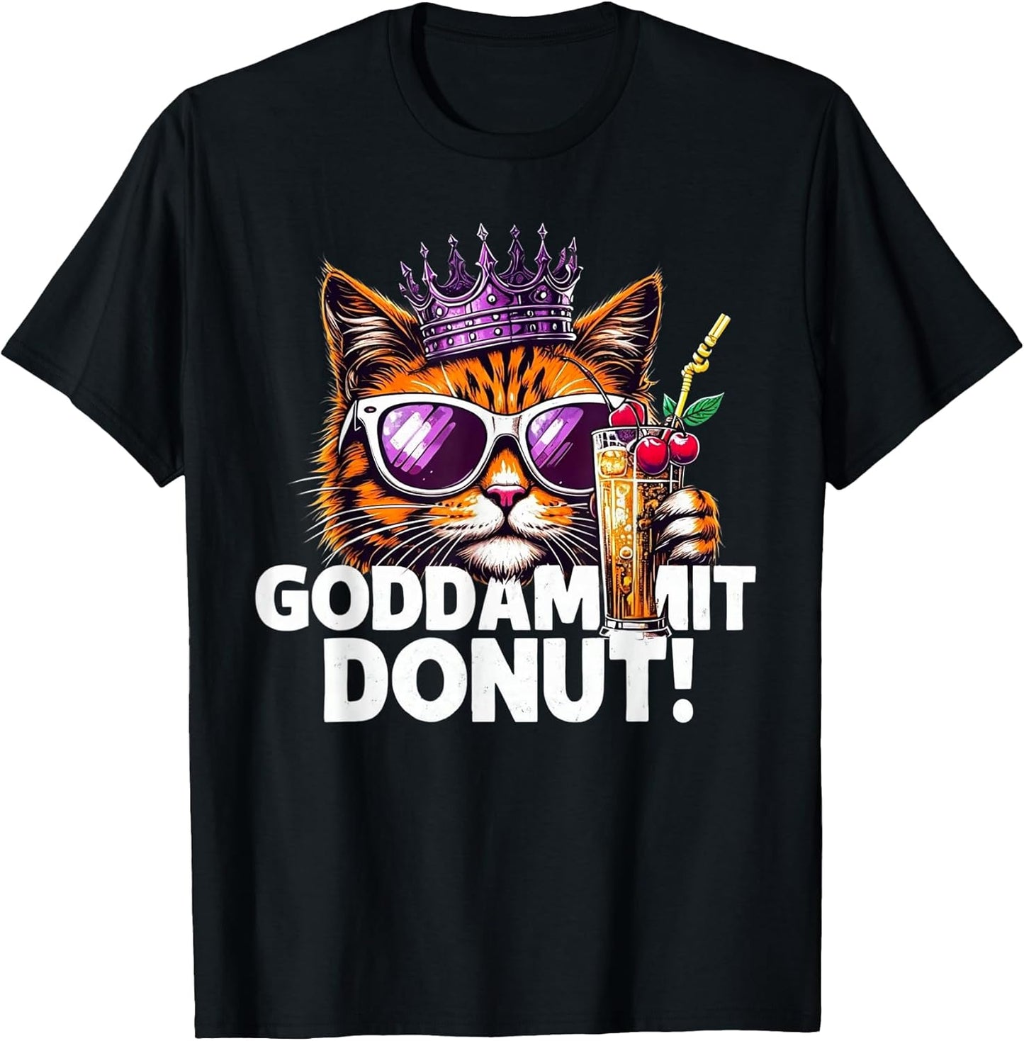 Donut Princess Cat Meme Tee – Kawaii Funny Cartoon Style T-Shirt