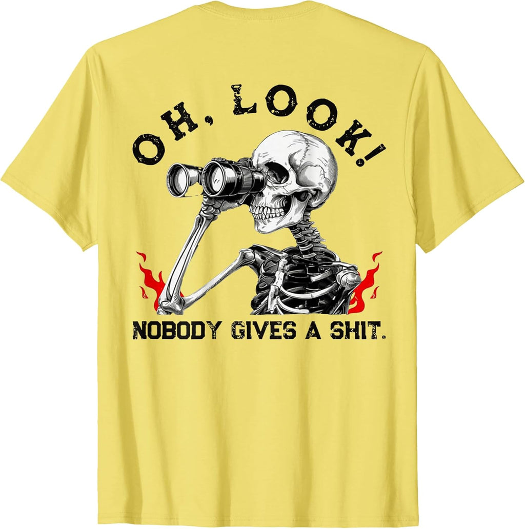 Funny Skeleton Nobody Gives A Shit Tee