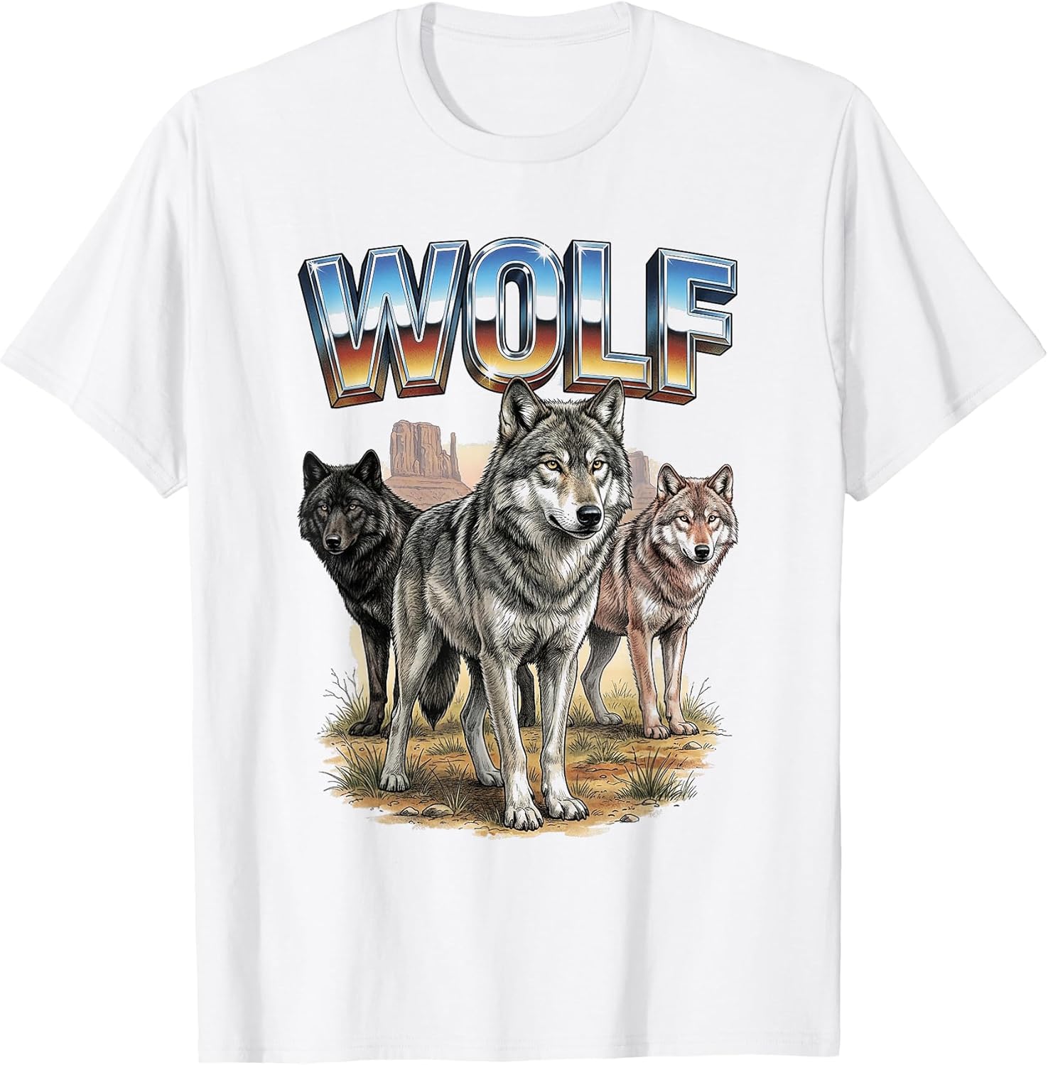 Retro Wolf 70s Style Graphic Gifts Men Women