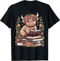 Funny Highland Cow Reading Books Lover