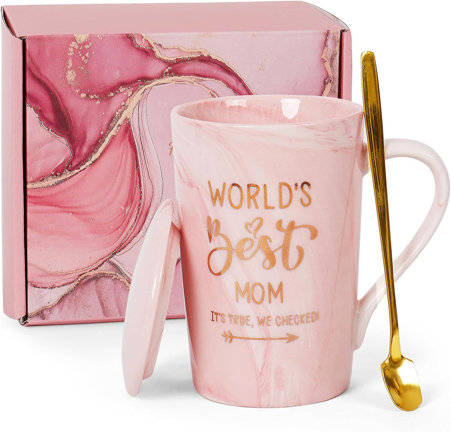 Funny Mom Coffee Mug, 14 oz Pink Ceramic, Best Mom Ever Gift