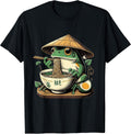Frog Eating Ramen Kawaii Neko Japanese Noodles Anime Lovers T-Shirt