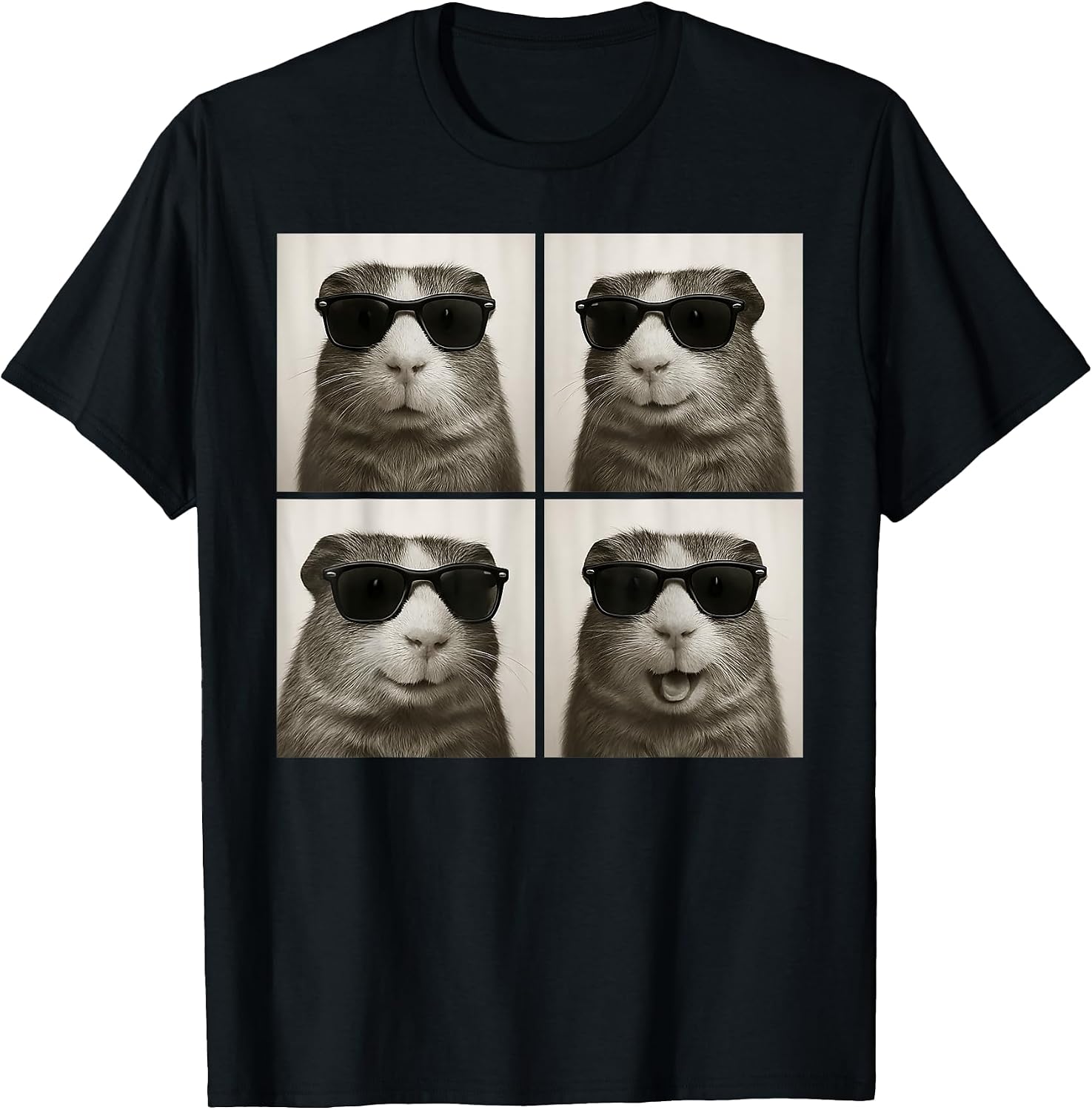 Retro Guinea Pig Portrait with Sunglasses