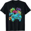 Retro Video Game Controllers Colorful Gaming Art for Gamers T-Shirt