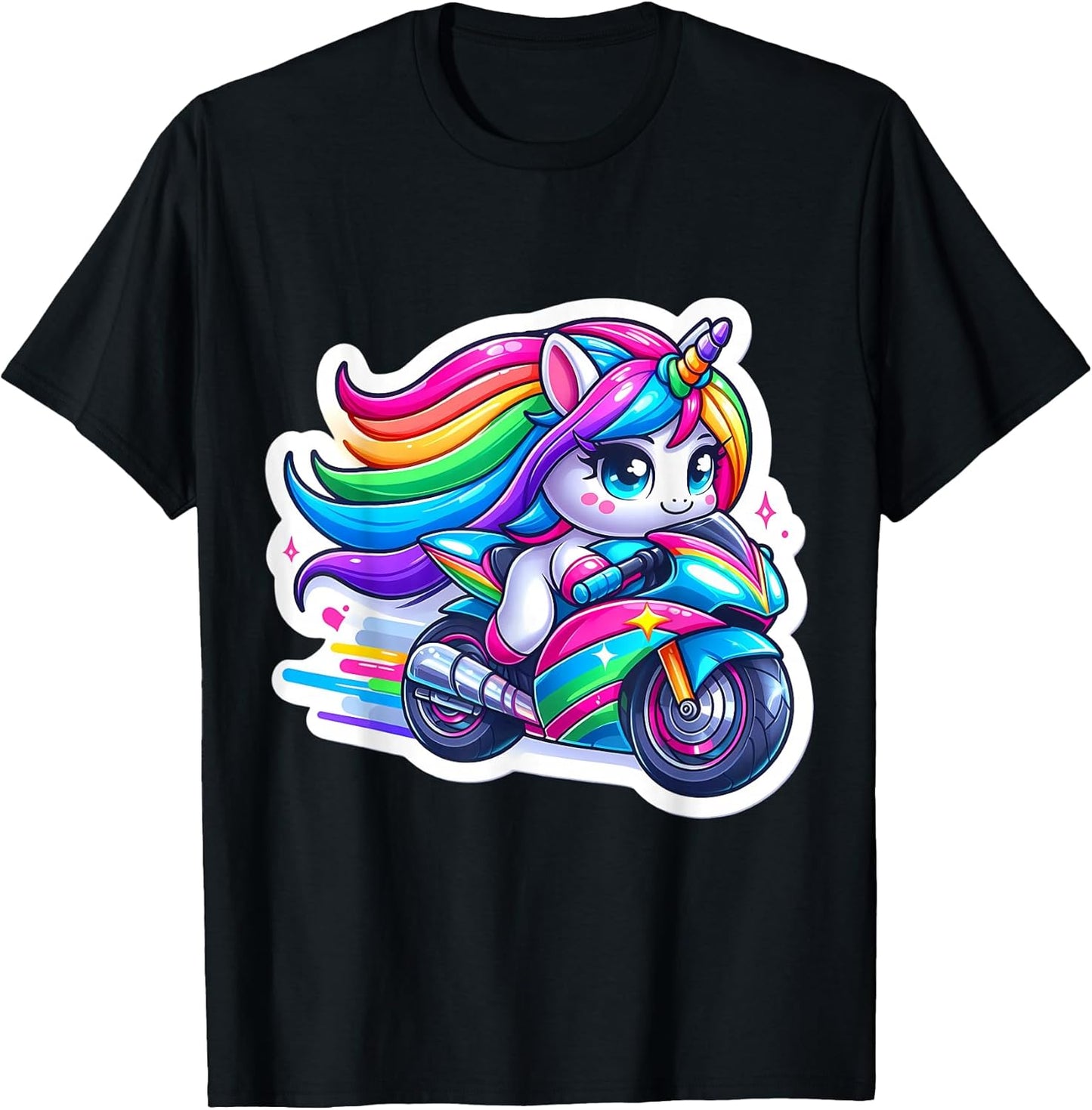 Cute Unicorn Riding Street Motorcycle Girls Merch