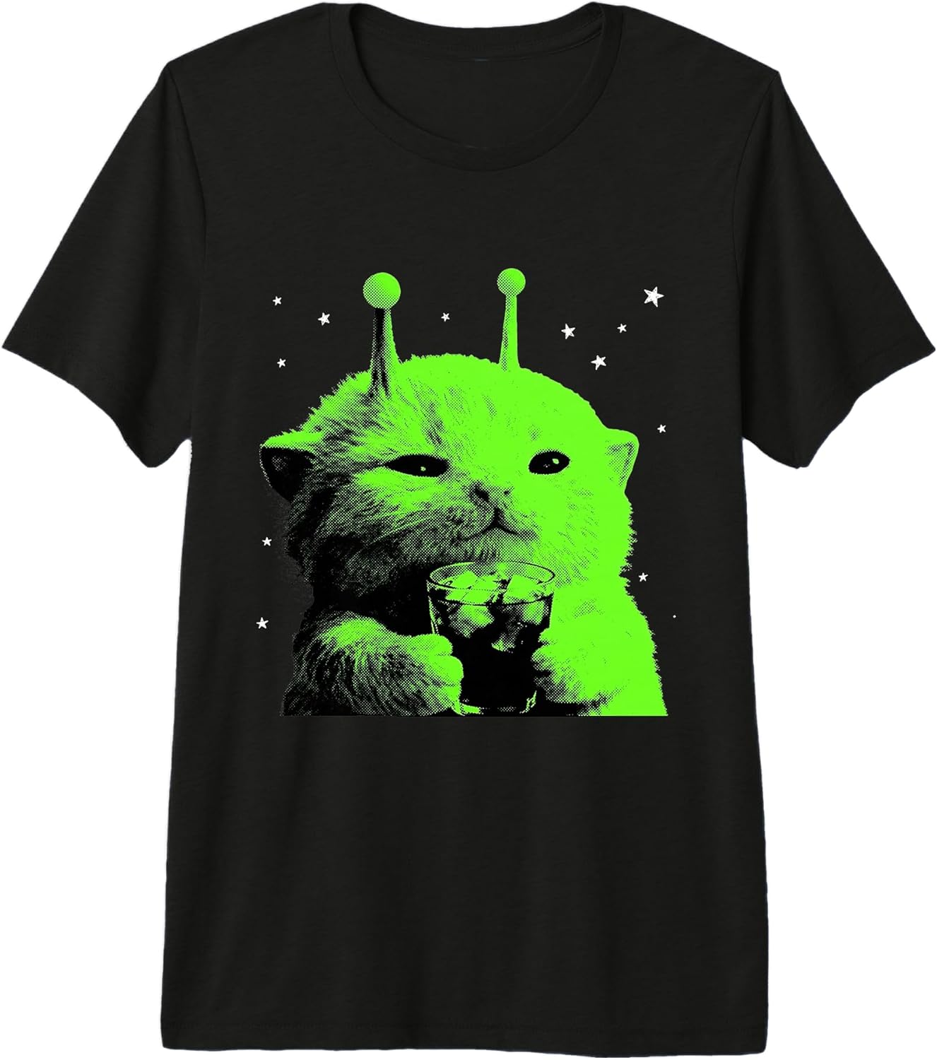 Y2K Alien Cat Meme Retro Silly Cat Vintage Tee Co