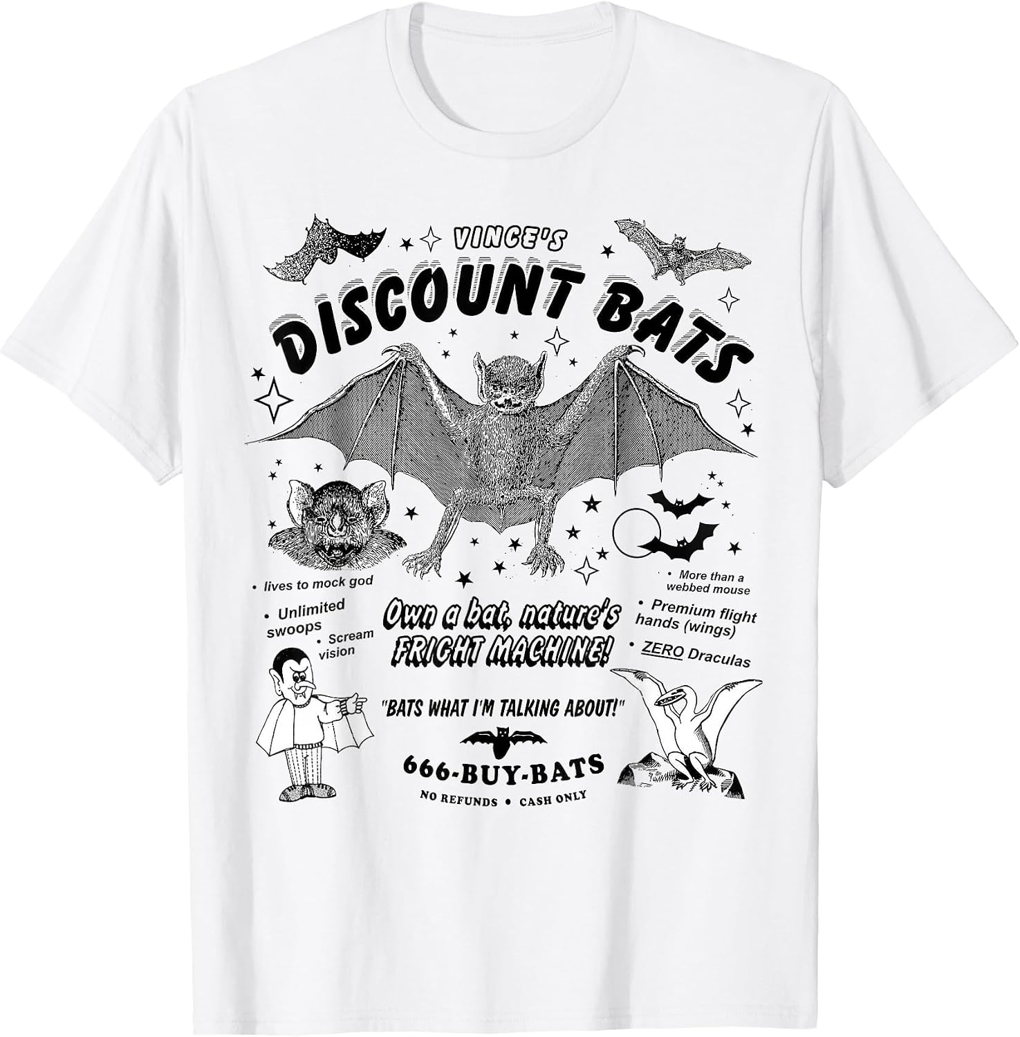 Funny Vince's Discount Bats by Arcane Bullshit Tee