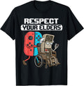 Funny Retro Gaming Respect Your Elders Gamer Men