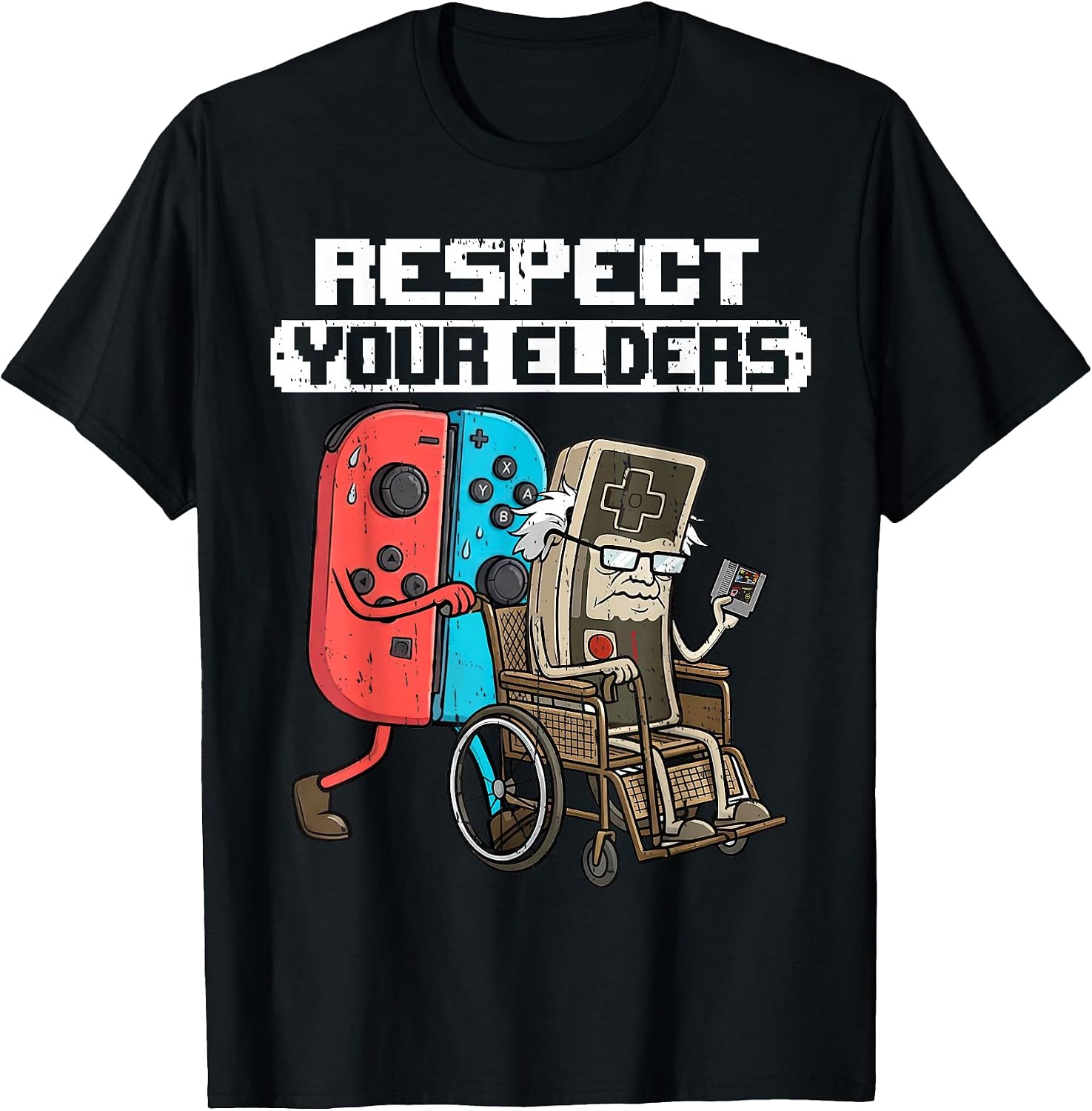 Funny Retro Gaming Respect Your Elders Gamer Men