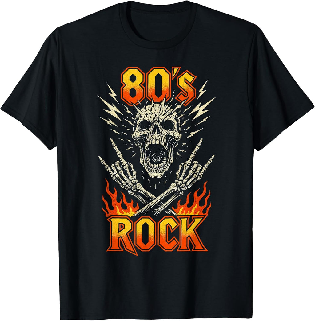 80s Rock Vintage Skull Retro Music Band Gift T-Shirt