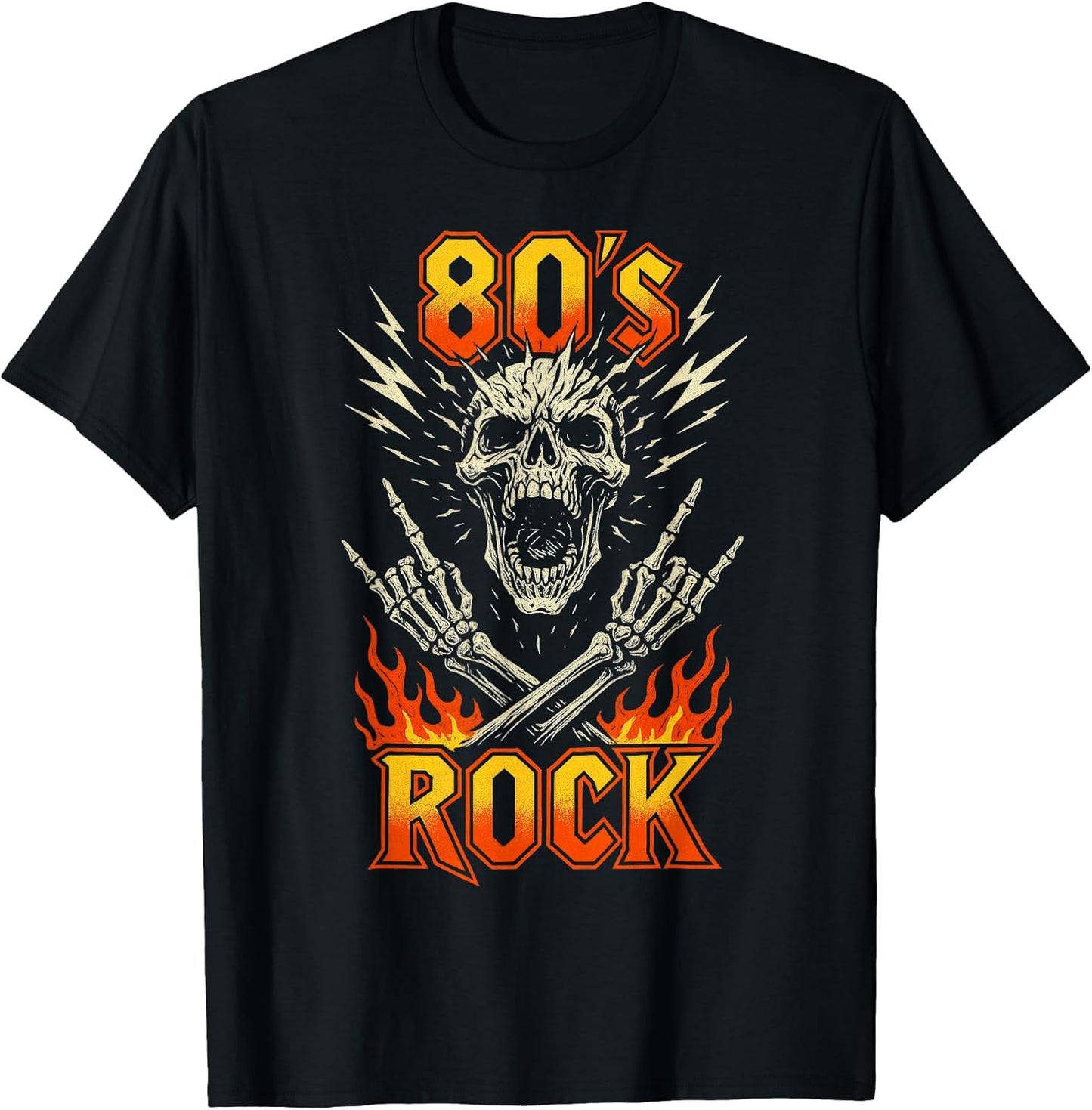 80s Rock Vintage Skull Retro Music Band Gift T-Shirt