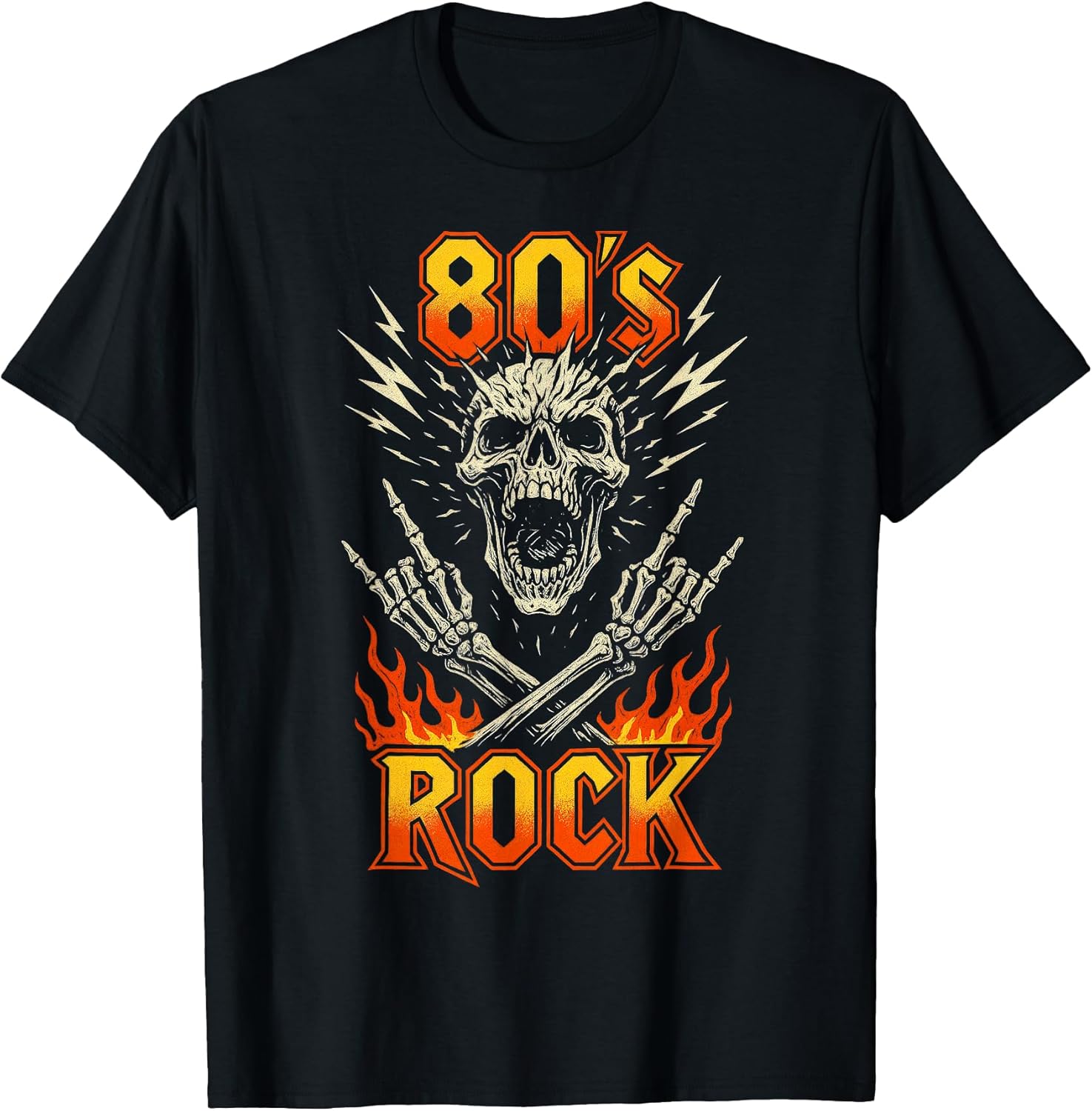 80s Rock Vintage Skull Retro Music Band Gift T-Shirt