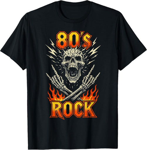 80s Rock Vintage Skull Retro Music Band Gift T-Shirt