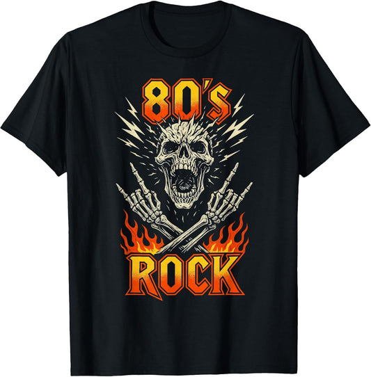 80s Rock Vintage Skull Retro Music Band Gift T-Shirt