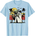 Yoda Retro Striped Vintage Sunset Beach T-Shirt T-Shirt