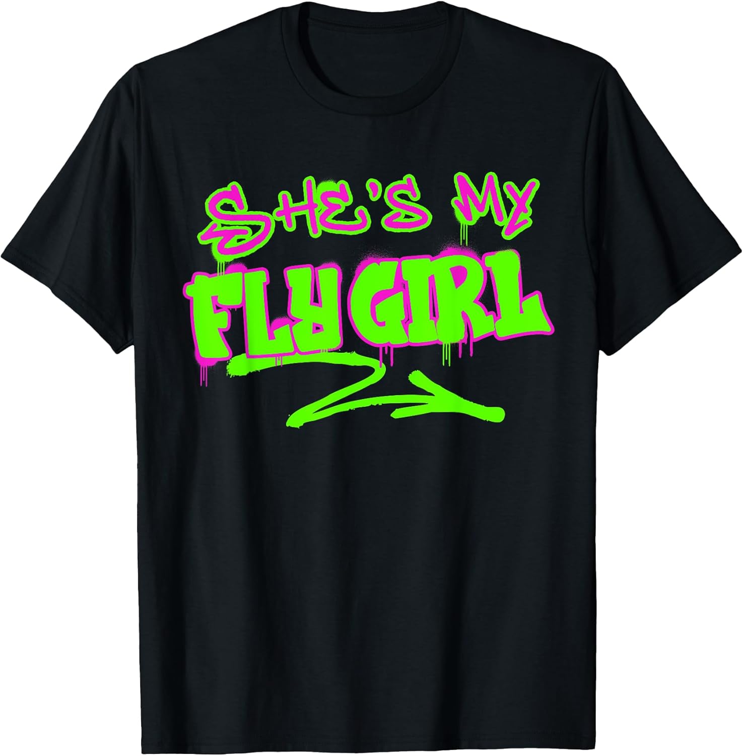 Matching His and Hers She's My Fly Girl 80s 90s Rap Graffiti T-Shirt