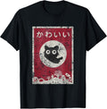 Kawaii cat Japanese Black Anime cat T-Shirt