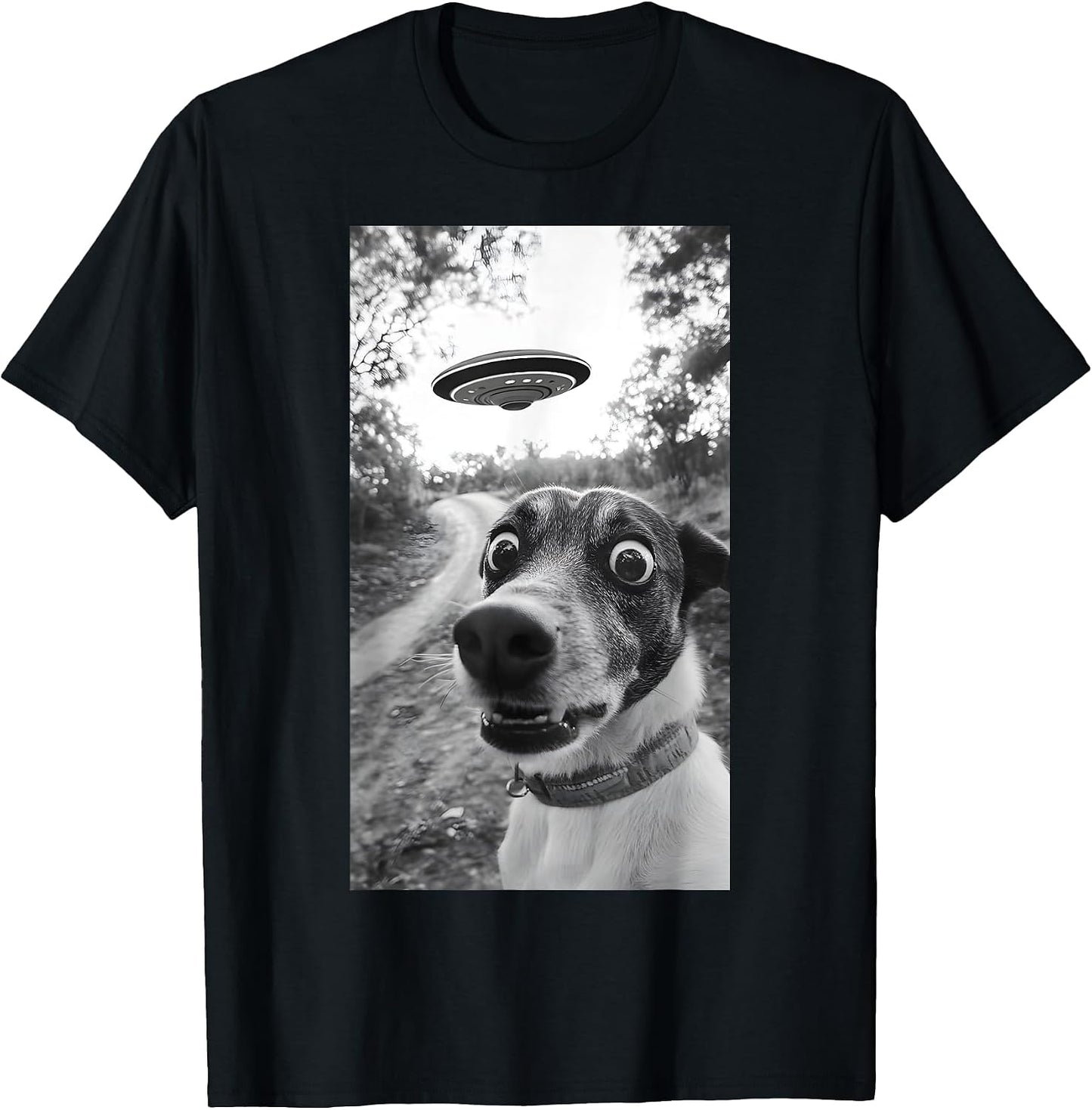 Funny Dog Selfie UFO Space Graphic Tees Gifts