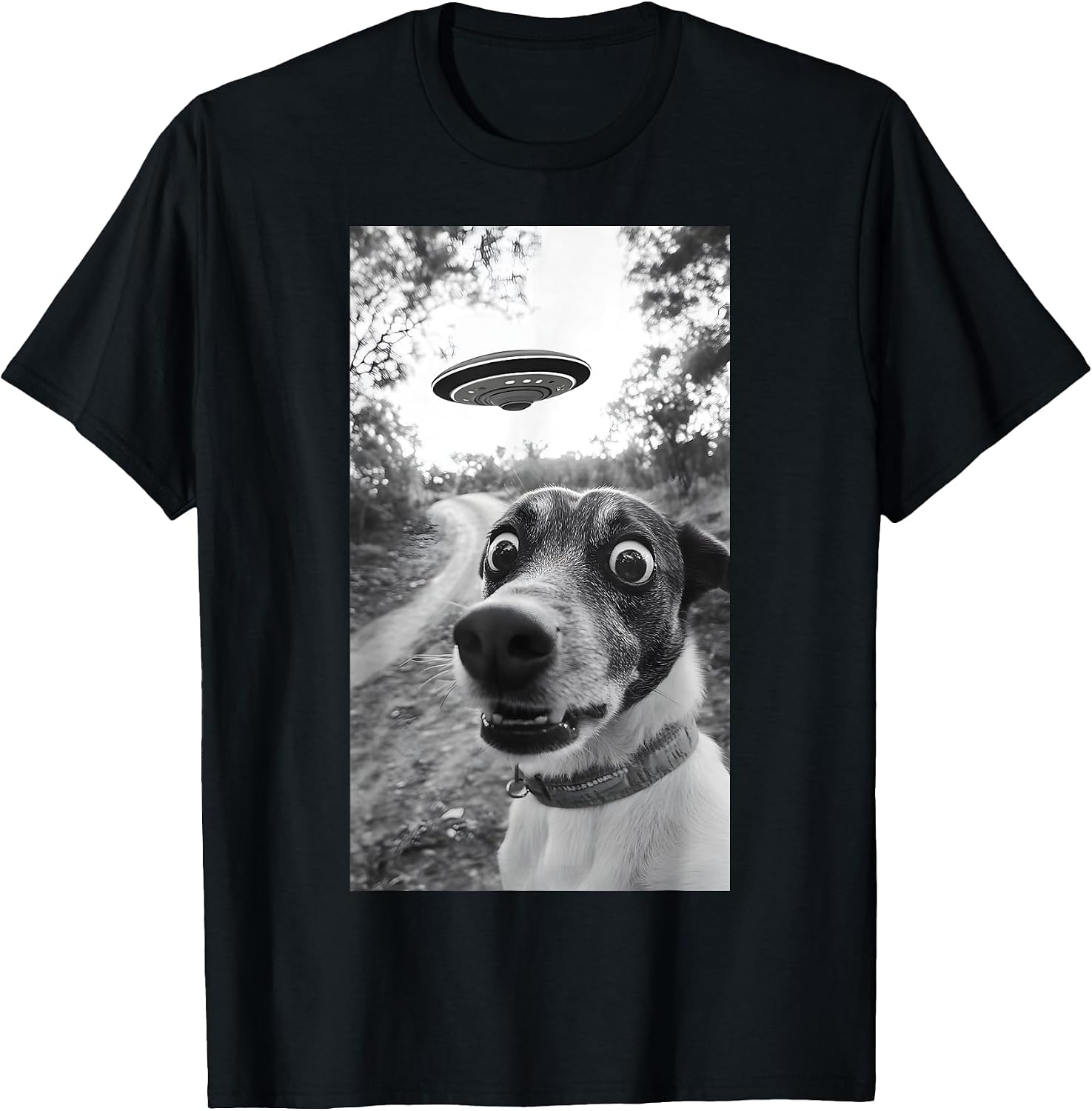 Funny Dog Selfie UFO Space Graphic Tees Gifts