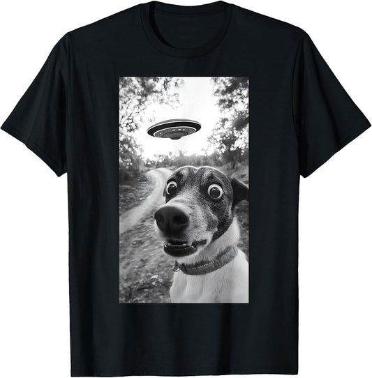 Funny Dog Selfie UFO Space Graphic Tees Gifts