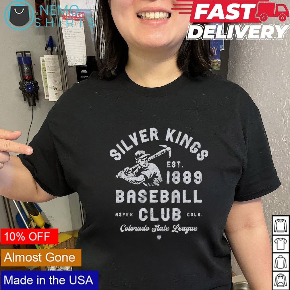 Aspen Silver Kings baseball club est 1889 Colorado State league shirt