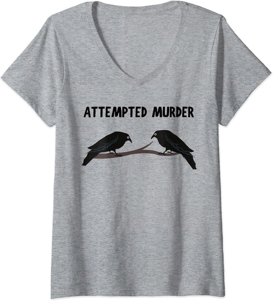 Attempted Murder Of Crows Funny Birdwatcher Pun
