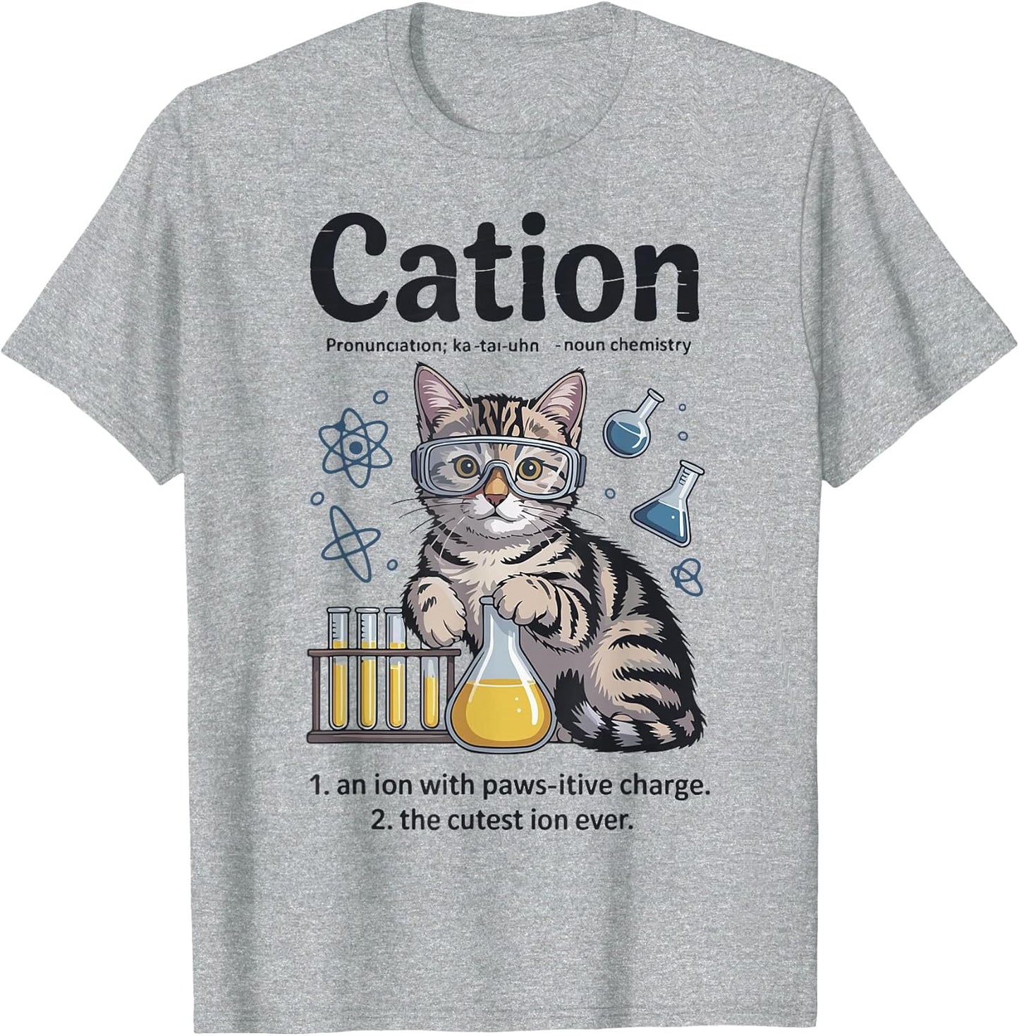 Cation Shirt Cat Chemistry Teacher Chemist Nerdy
