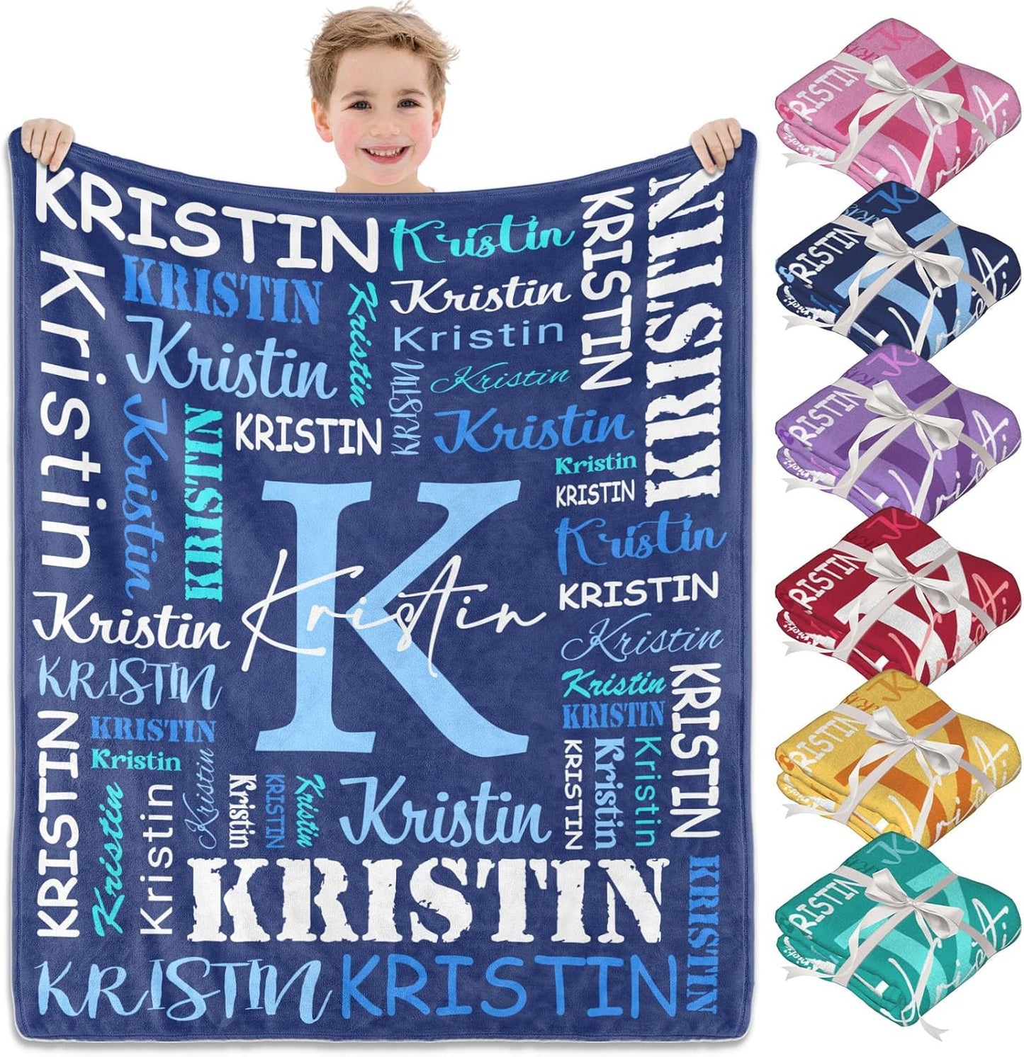 Sparklove Personalized Gifts for Women, Personalized Name Blanket, Custom Blanket Gifts for Adults or Kids, Customized Christmas Birthday Gifts for Boys Girls Baby Mom Dad Girlfriend Boyfriend