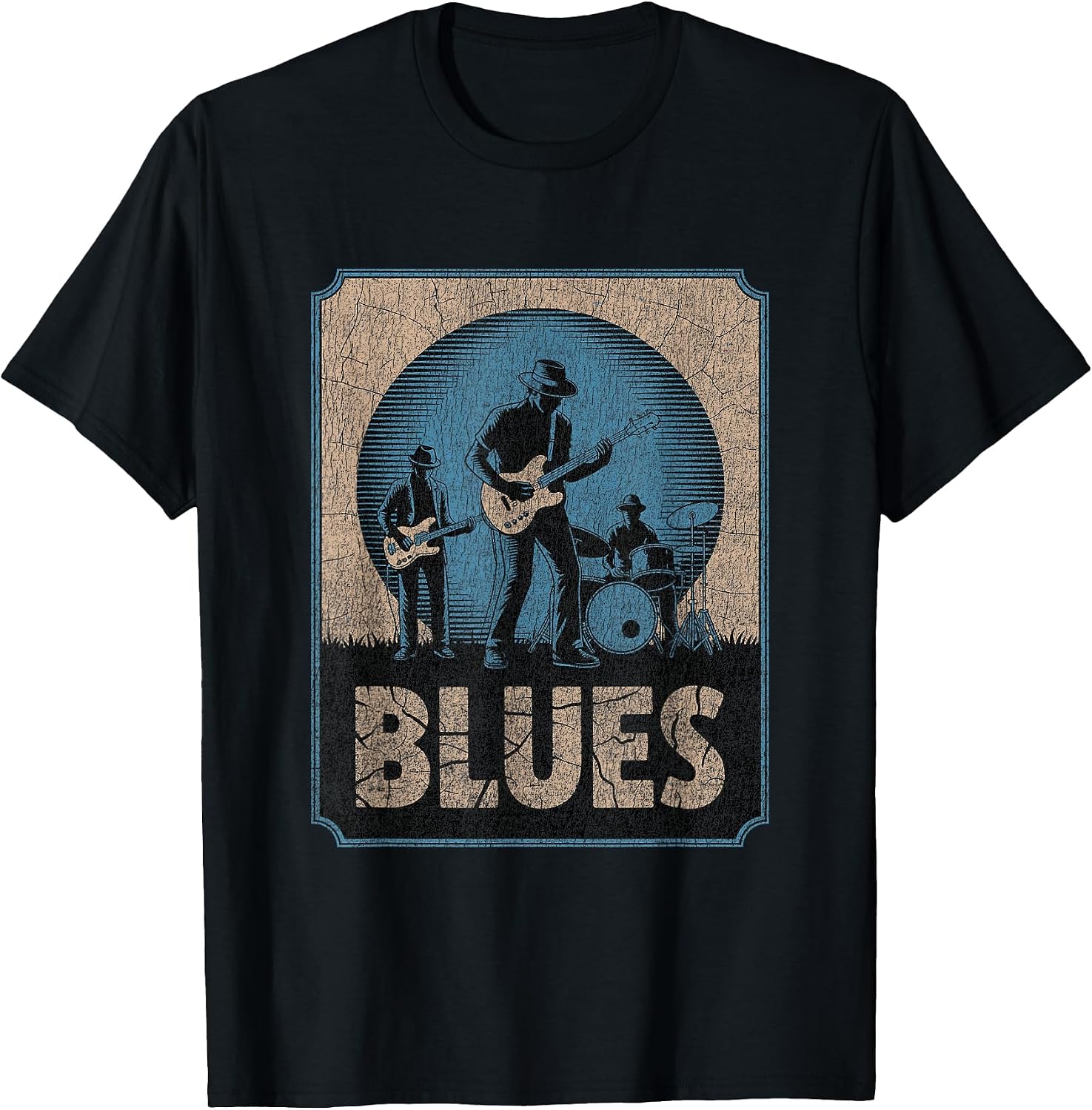 Electric guitar blues band vintage music style T-Shirt