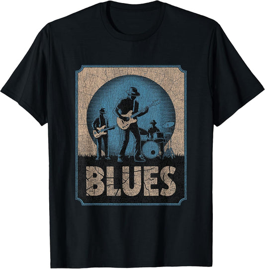 Electric guitar blues band vintage music style T-Shirt