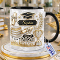 Personalized Graduation Mug - Gifts For Daughter Son From Mom Dad - 2D Flat Class Of 2026 Coffee Cup - College, High School, New Graduate Gifts For Friend, Newly Bachelor, Senior