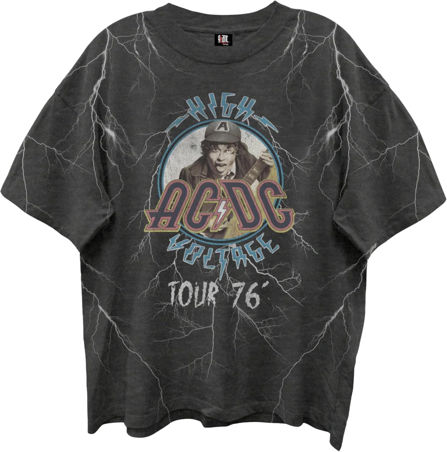 AC/DC High Voltage T Shirt for Men & Women Front & Back Print 76 Tour Crewneck Tee - Rock Band Tshirt