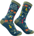 Funny Floral Crew Socks for Women – Live Laugh F Off Statement Socks – Soft Cotton Novelty Gift – Sarcastic & Sassy Aesthetic for Casual Wear