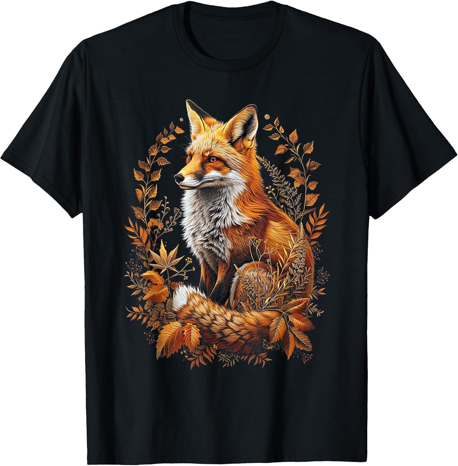 Fox in Nature with Flowers Designs
