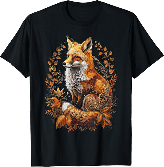 Fox in Nature with Flowers Designs