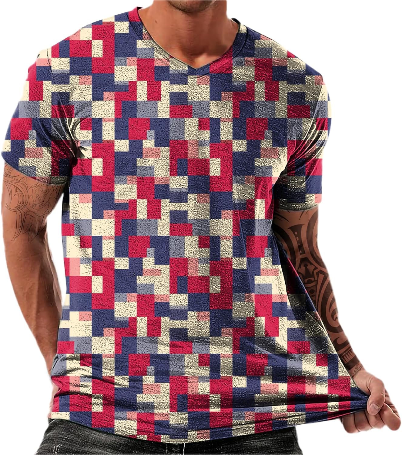 Mens Tshirts Graphic Crewneck Loose Fit Men Casual Shirt Breathable Short Sleeves Summer Beach Tops Hawaii Outfits