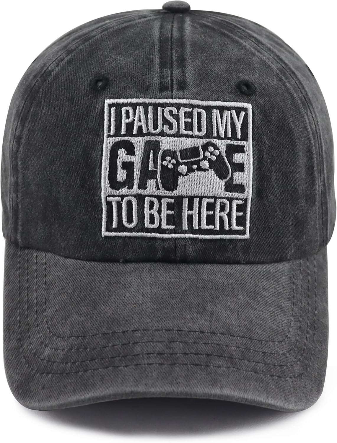 I Paused My Game to Be Here Hat for Men Women, Funny Adjustable Cotton Embroidered Gamer Baseball Cap