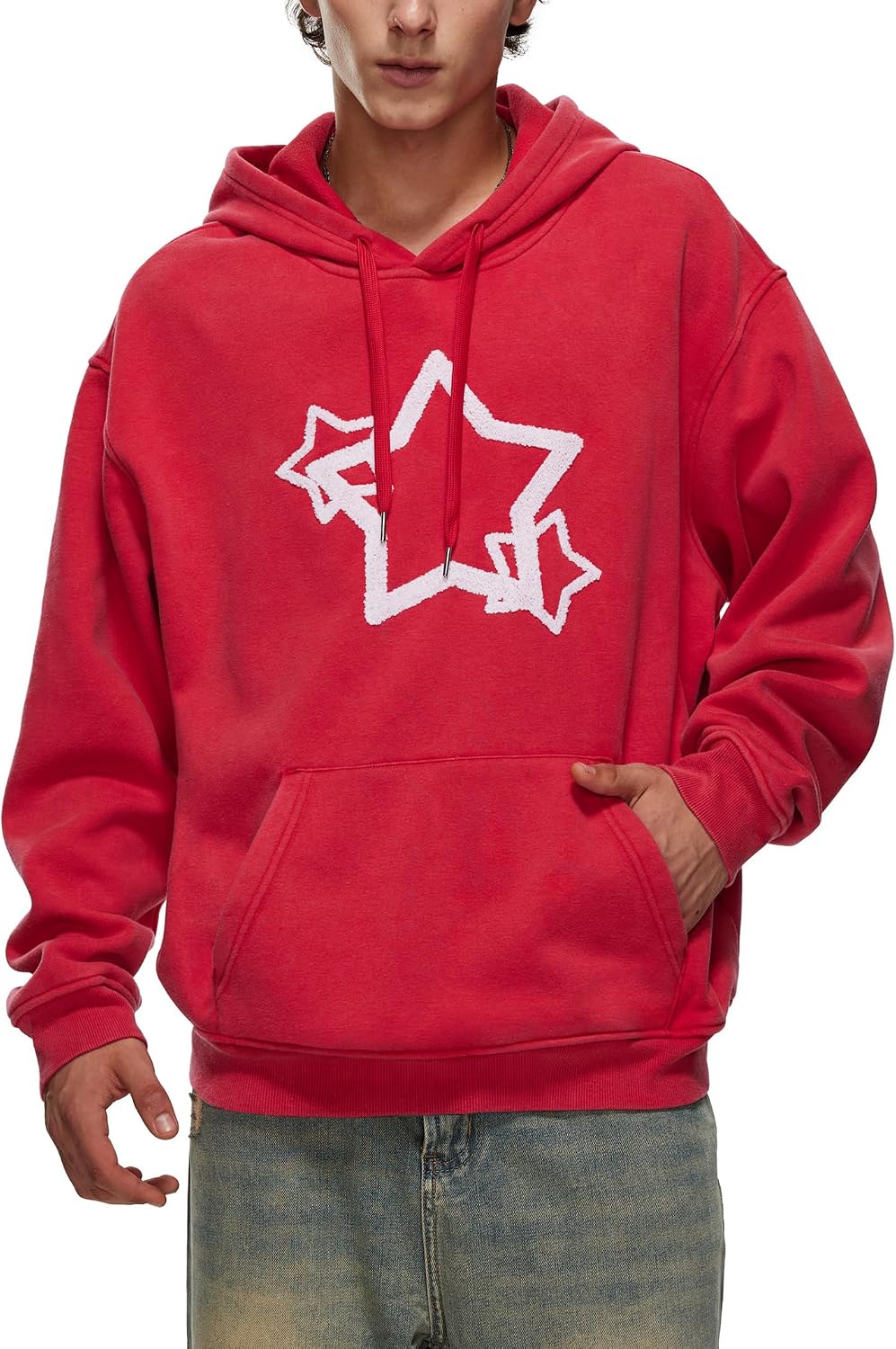 Womens Mens Oversized Graphic Hoodies Star Y2k Sweatshirts Acid Wash Hoodie Heavyweight Fleece Sweatshirt Unisex
