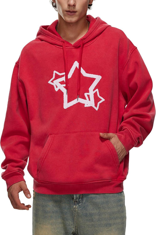 Womens Mens Oversized Graphic Hoodies Star Y2k Sweatshirts Acid Wash Hoodie Heavyweight Fleece Sweatshirt Unisex