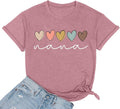 Nana T Shirt Women Funny Letter Print Love Heart Graphic Grandma Gift Tops Tees Casual Short Sleeve Shirts Top