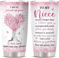ZANIION To My Niece Gifts Tumbler 20oz, Best Birthday Gift For Nieces From Auntie Mug, Funny Christmas Graduation Valentines Day Present Decoration Coffee Cup 1PC
