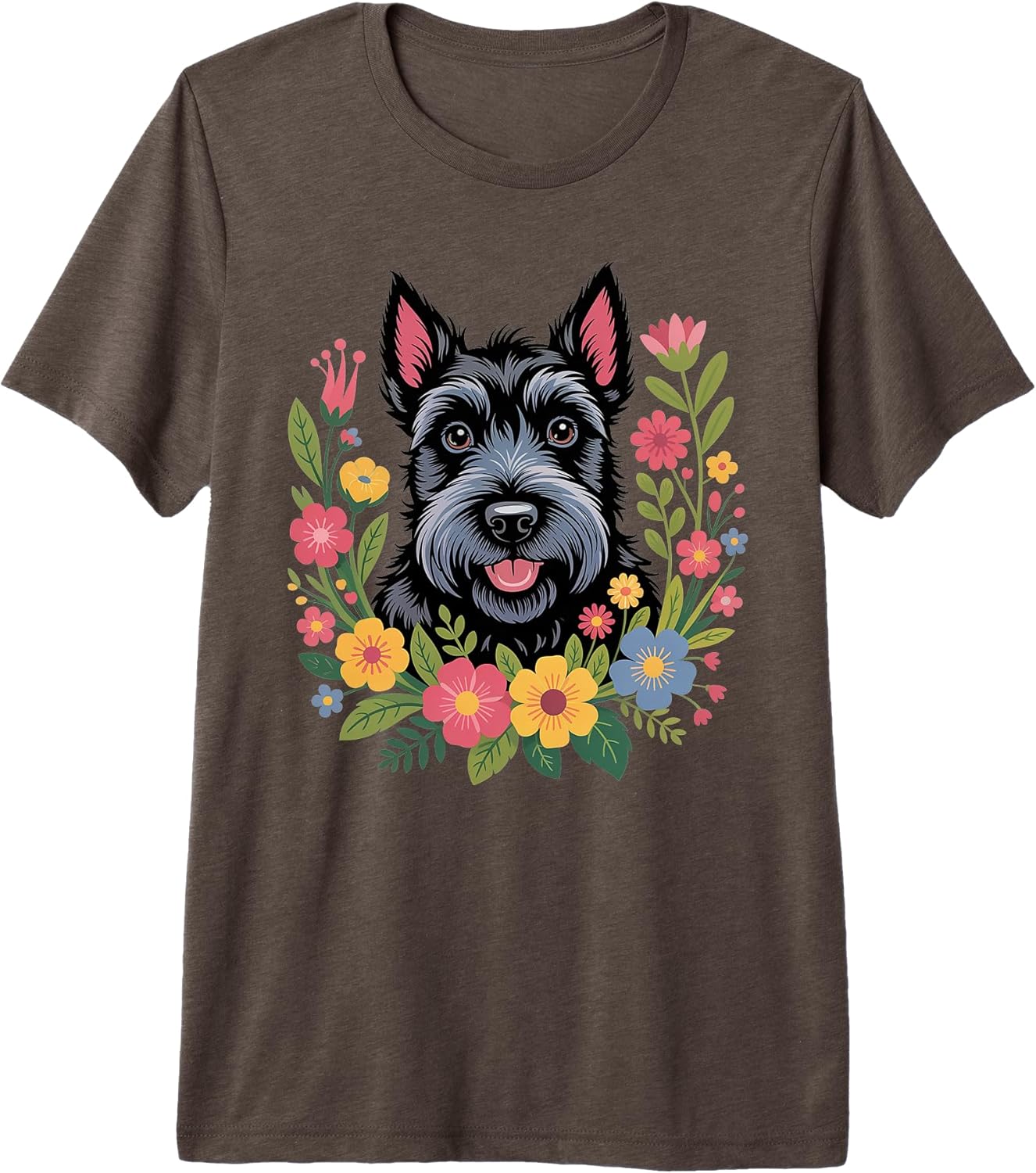 Floral Black Scottish Terrier Dog Lovers