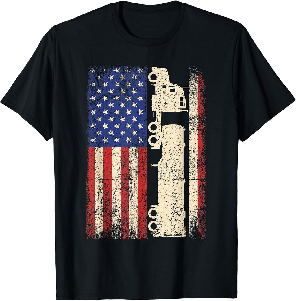 Truck Driver US American Flag Tee