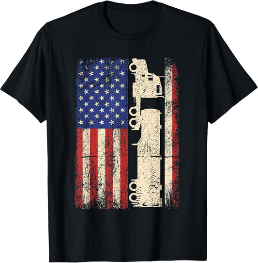 Truck Driver US American Flag Tee