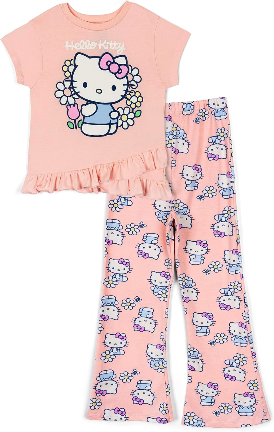 Girls T-Shirt and Leggings Outfit Set Toddler to Big Kid Sizes (4T - 14-16)