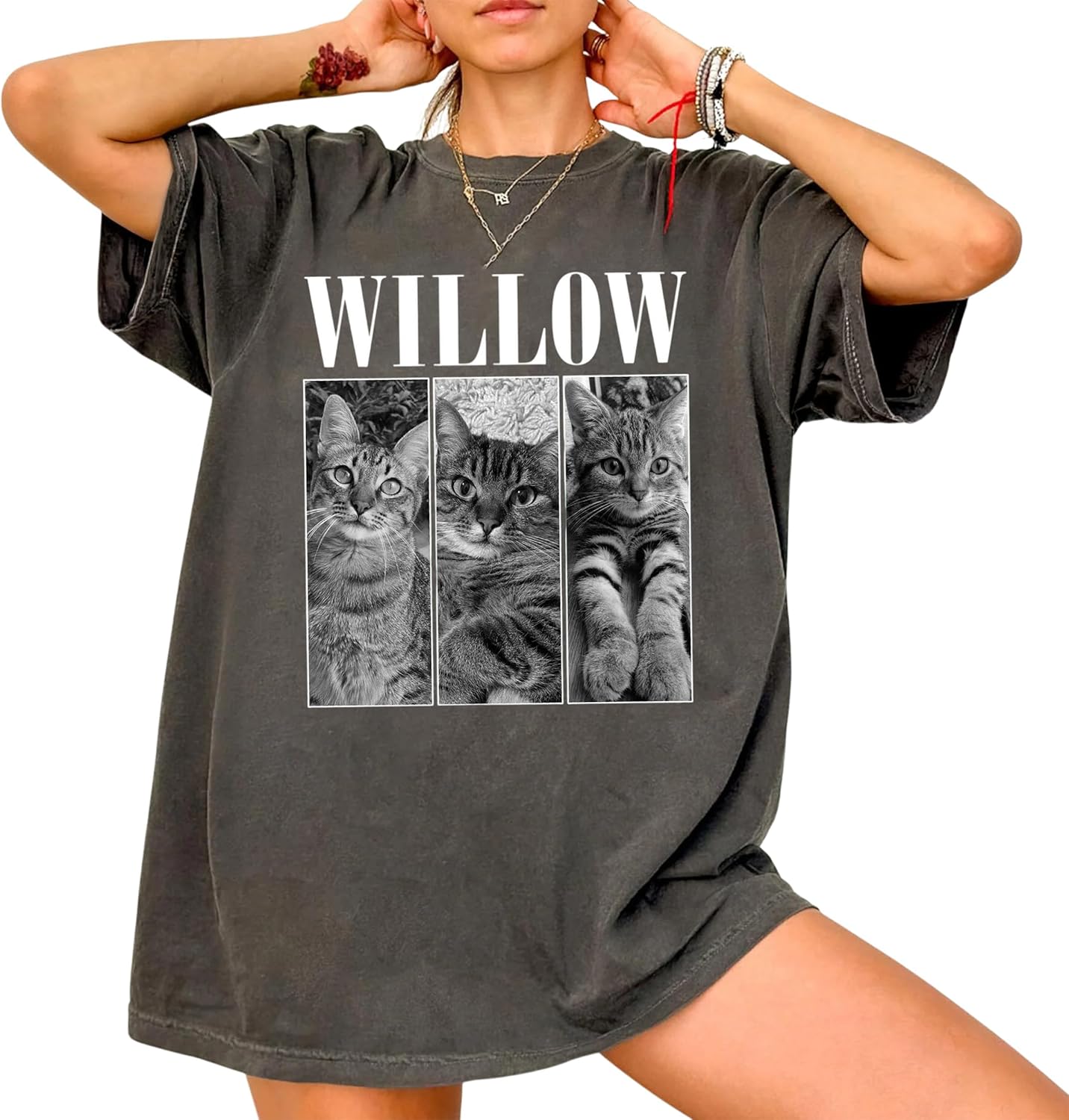 Personalized Pet Photo Shirt, Custom Cat or Dog Photo T Shirt with Name, Pet Lover Gift, Animal Graphic Tee