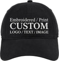 Bulk Custom Hat Embroidered/Printed - Add Your Own Logo/Text/Image Design Personalized Adjustable Baseball Cap for Adult