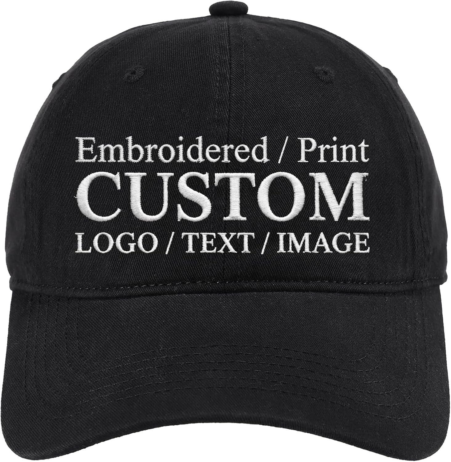 Bulk Custom Hat Embroidered/Printed - Add Your Own Logo/Text/Image Design Personalized Adjustable Baseball Cap for Adult