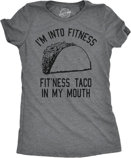Womens Fitness Taco Funny Gym T Shirt Cool Humor Graphic Muscle Tee for Ladies