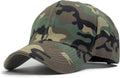Structured Baseball Cap with Adjustable Closure - Performance Hat for Outdoor Activities and Custom Embroidery (1pc Camo Woodland)